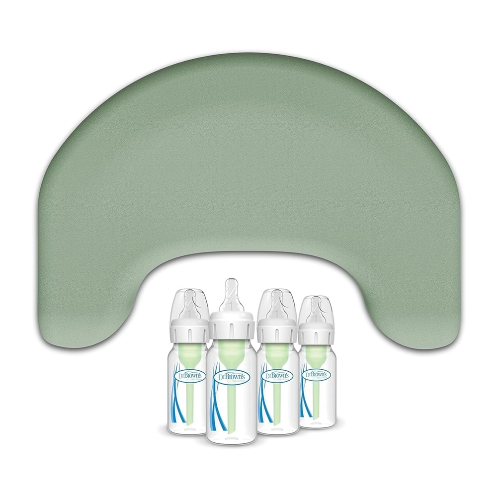 image:imageDr Browns Feeding Support Pillow with Cover Storm Green amp Natural Flow AntiColic Options Narrow Baby Bottle 4 oz120 mL 0m 4 Pack
