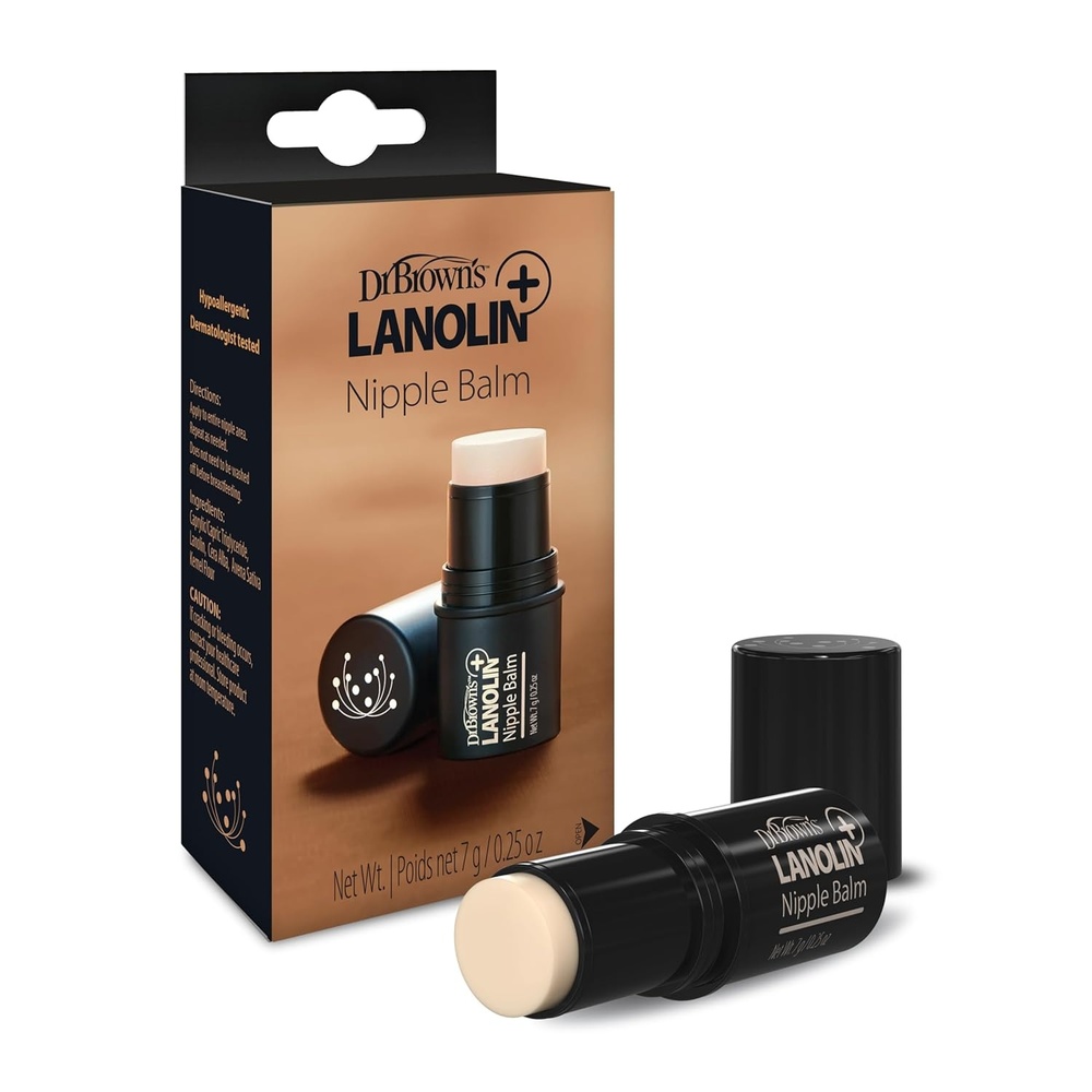 image:imageDr Browns Lanolin Nipple Balm Postpartum and Breastfeeding Essential Soothe and Protect Dry Chapped Nipples 7 g25 ozLanolin Nipple Balm