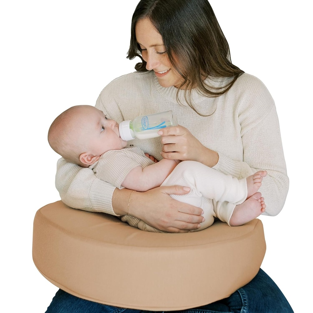 image:imageDr Browns Nursing Pillow with Washable Cover Breastfeeding Lap Support Pillow Premium Memory Foam Firm and Responsive Storm GreenGentle Beige