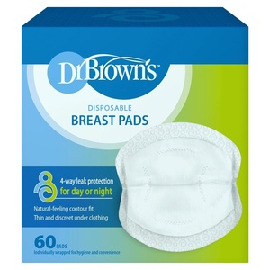 image:imageDr Browns Disposable Breast Pads for Leakproof Protection Absorbent and Discreet Nursing Pads with Adhesive Strips for Day or Night 120 Count Pack of 260 Count
