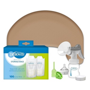 image:imageDr Browns Feeding Support Pillow with Cover Gentle Biege amp Manual Breast Pump amp Breast Milk Storage Bags 100 ct 6 oz Bags BPA free