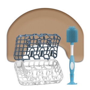 image:imageDr Browns Feeding Support Pillow with Cover Gentle Biege amp Soft Touch Baby Bottle Cleaning Brush Blue 1Pack amp Dishwasher Basket for Small Baby Bottle Parts Blue