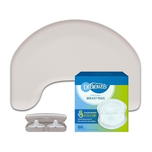image:imageDr Browns Feeding Support Pillow with Cover Light Gray amp Breastfeeding Nipple Shields 20mm amp Disposable Breast Pads  60pk