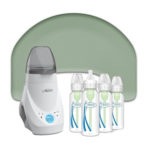 image:imageDr Browns Feeding Support Pillow with Cover Storm Green amp Deluxe Baby Bottle Warmer amp Natural Flow AntiColic Options Narrow Baby Bottle 4 oz120 mL 0m 4 Pack
