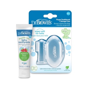 image:imageDr Browns Finger Toothbrush Baby Toothpaste Strawberry Flavor 40g