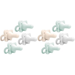 image:imageDr Browns HappyPaci 100 Silicone Baby Pacifier Contoured OnePiece Design Gray Green Ecru 06m BPAFree 4Pack4Pack  GrayGreenEcru