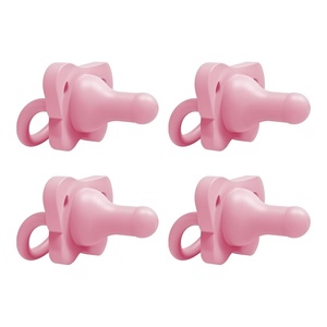 image:imageDr Browns HappyPaci 100 Silicone Baby Pacifier Contoured OnePiece Design Pink 06m BPAFree 4 PackSolid Pink