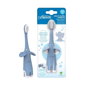 image:imageDr Browns InfanttoToddler Toothbrush Elephant Blue 03 Years1 Count Pack of 1