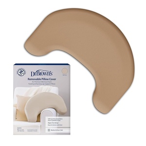 image:imageDr Browns Nursing Pillow with Washable Cover Breastfeeding Lap Support Pillow Premium Memory Foam Firm and Responsive Gentle Beige  Gray CoverGentle Beige  Lightgray