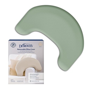 image:imageDr Browns Nursing Pillow with Washable Cover Breastfeeding Lap Support Pillow Premium Memory Foam Firm and Responsive Gentle Beige  Gray CoverStorm Green  Lightgray