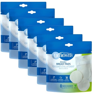 image:imageDr Browns Reusable Breast Pads for Breastfeeding Washable Nursing Pads with Laundry Bag Day amp Night Absorption 8 Count8 Count  Universal Fit Pack of 6