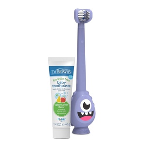 image:imageDr Browns ToothScrubber Toddler Toothbrush Set Monster with Apple Pear Flavor Toothpaste