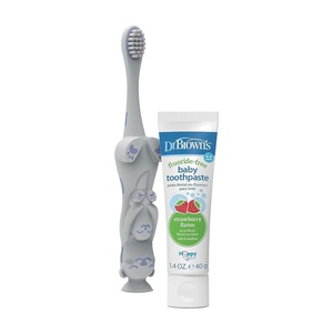 image:imageVariety Pack Dr Browns Toddler Toothbrush Otter 1Pack and Baby Toothpaste Strawberry Flavor 40g