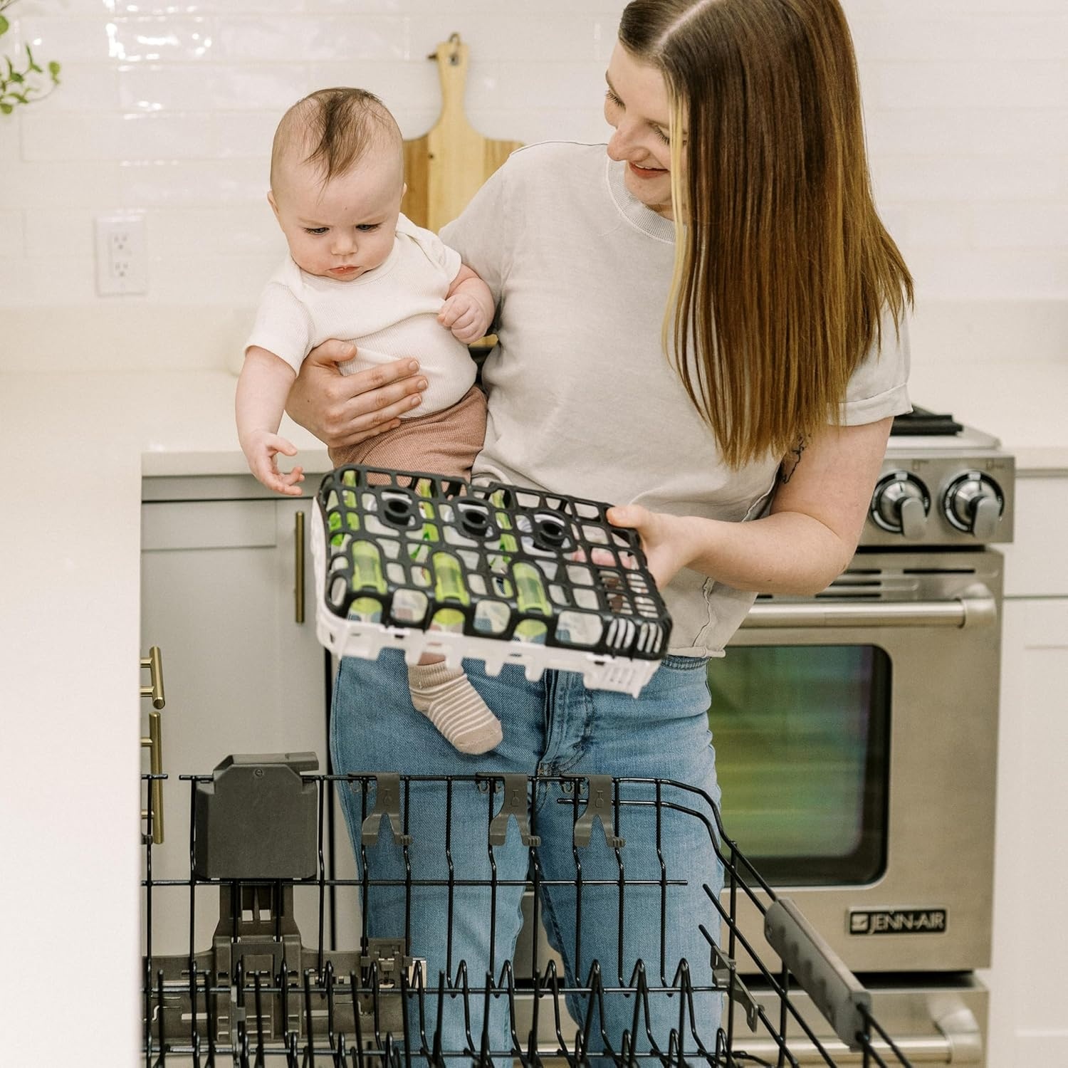 image:imageDr Browns Dishwasher Basket for Small Baby Bottle Parts Pacifiers and Accessories Clean Store and Organize Newborn Essentials BPA FreeBlack
