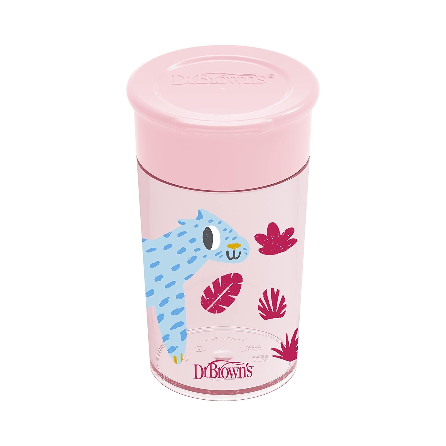 image:imageDr Browns Milestones Cheers 360 Cup Spoutless Transition Travel Friendly amp LeakFree Sippy Cup Pink Leopard Red Lemur 10 oz300 mL 2 count Pack of 610 Ounces Pack of 6