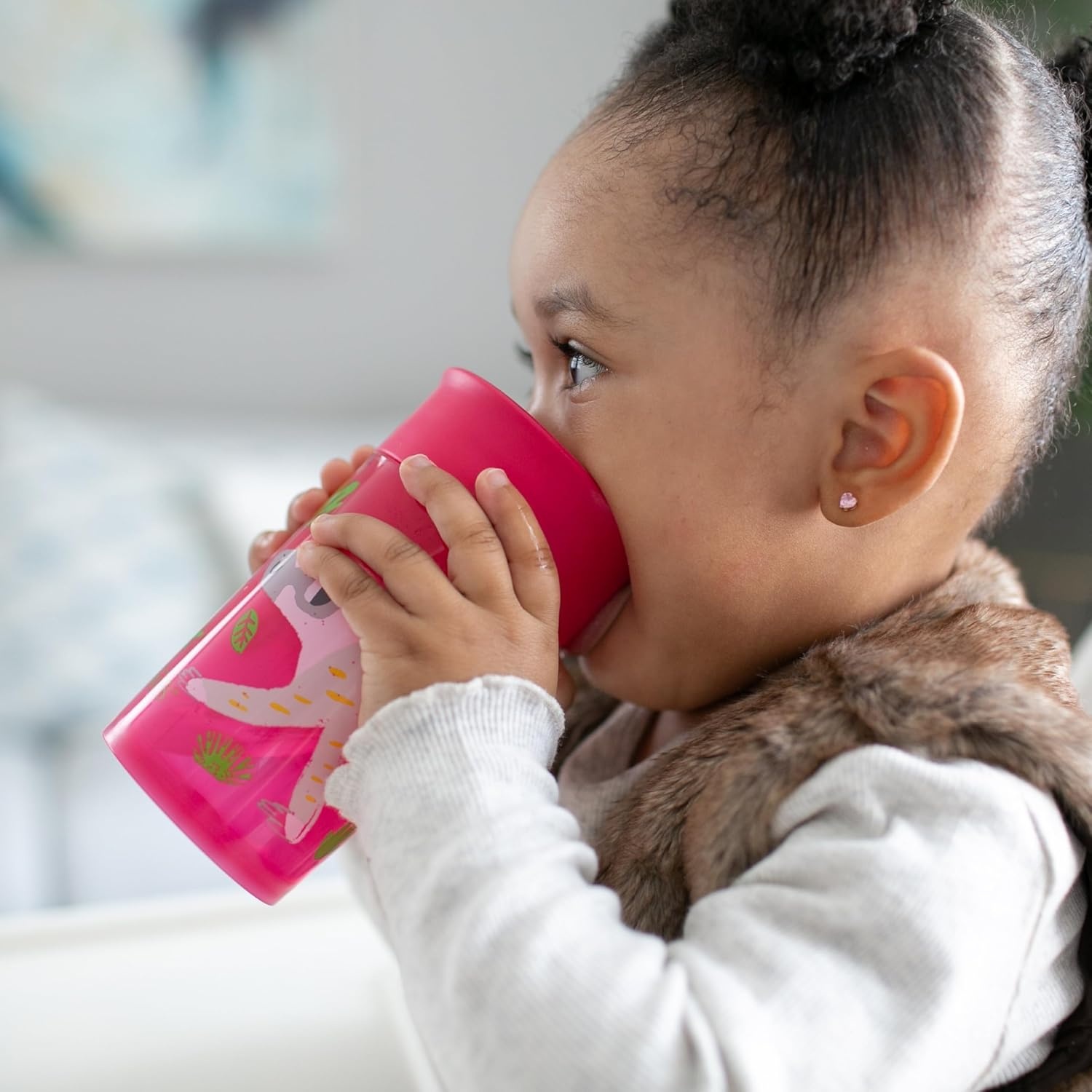 image:imageDr Browns Milestones Cheers 360 Cup Spoutless Transition Travel Friendly amp LeakFree Sippy Cup Pink Leopard Red Lemur 10 oz300 mL 2 count Pack of 610 Ounces Pack of 6