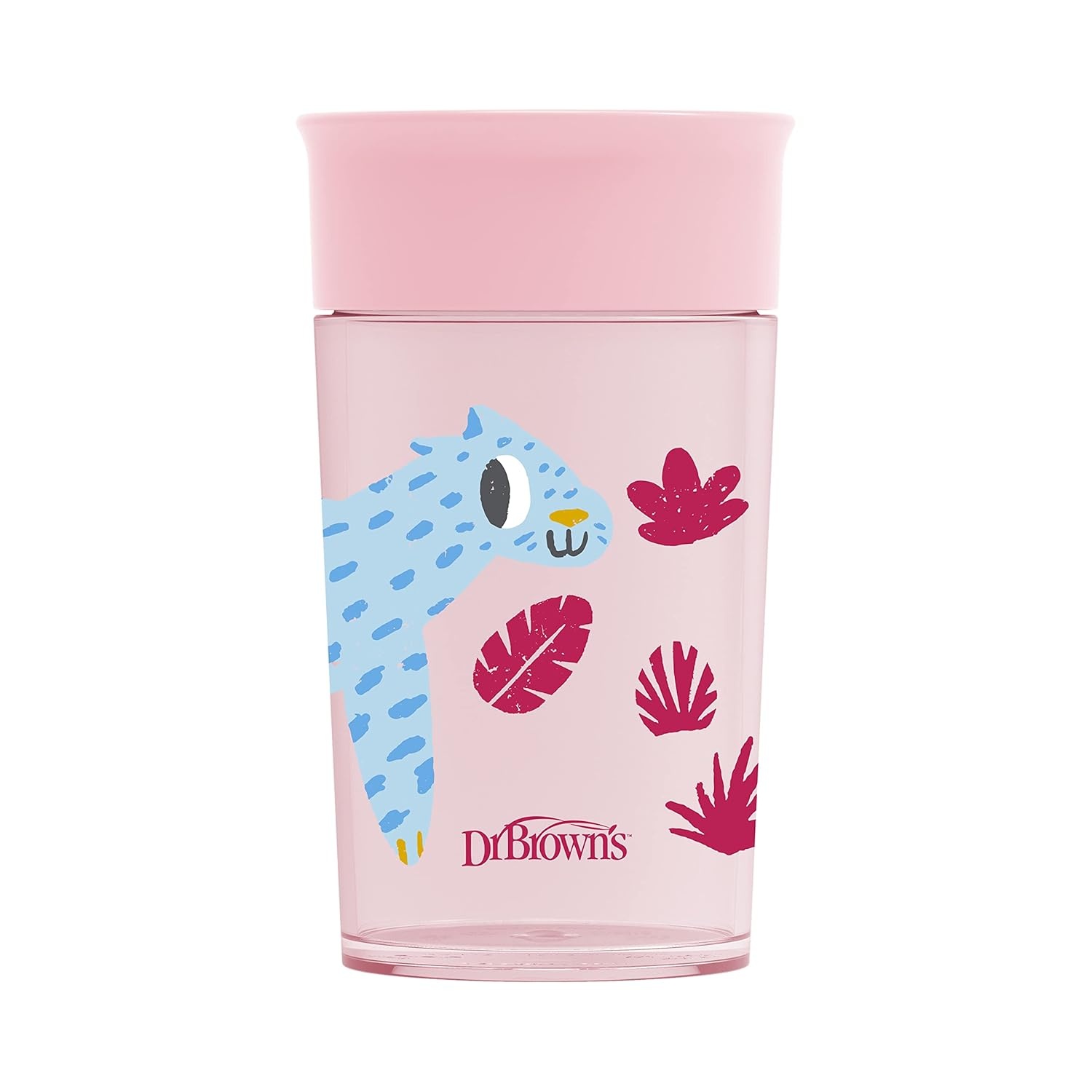 image:imageDr Browns Milestones Cheers 360 Cup Spoutless Transition Travel Friendly amp LeakFree Sippy Cup Pink Leopard Red Lemur 10 oz300 mL 2 count Pack of 610 Ounces Pack of 6
