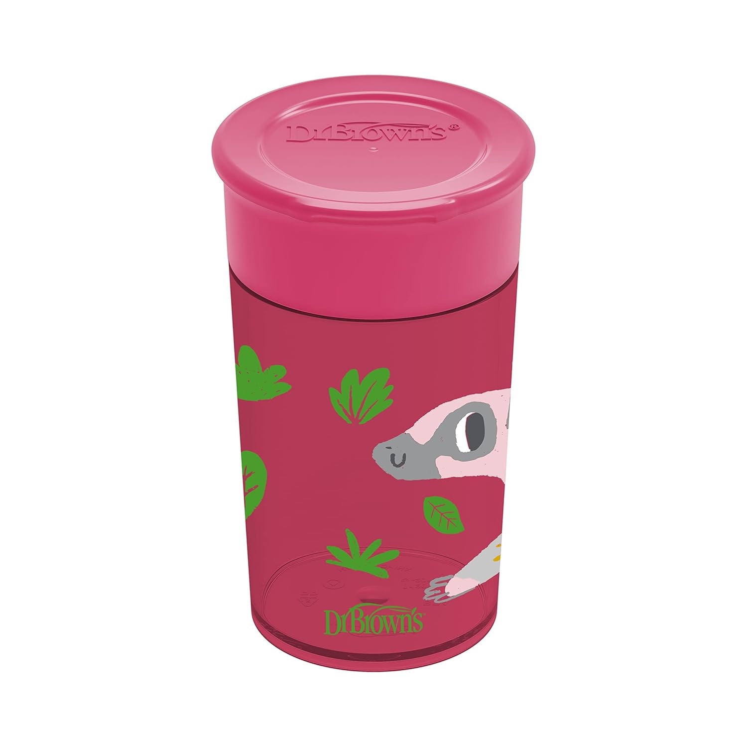 image:imageDr Browns Milestones Cheers 360 Cup Spoutless Transition Travel Friendly amp LeakFree Sippy Cup Pink Leopard Red Lemur 10 oz300 mL 2 count Pack of 610 Ounces Pack of 6