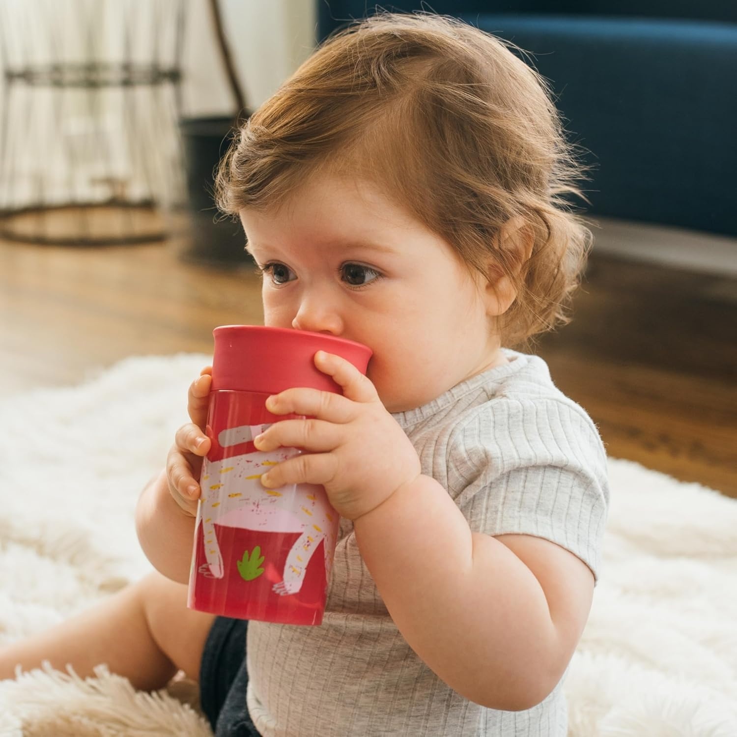 image:imageDr Browns Milestones Cheers 360 Cup Spoutless Transition Travel Friendly amp LeakFree Sippy Cup Pink Leopard Red Lemur 10 oz300 mL 2 count Pack of 610 Ounces Pack of 6
