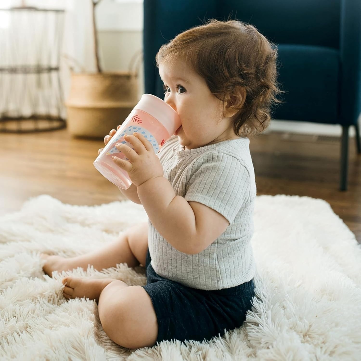 image:imageDr Browns Milestones Cheers 360 Cup Spoutless Transition Travel Friendly amp LeakFree Sippy Cup Pink Leopard Red Lemur 10 oz300 mL 2 count Pack of 610 Ounces Pack of 6