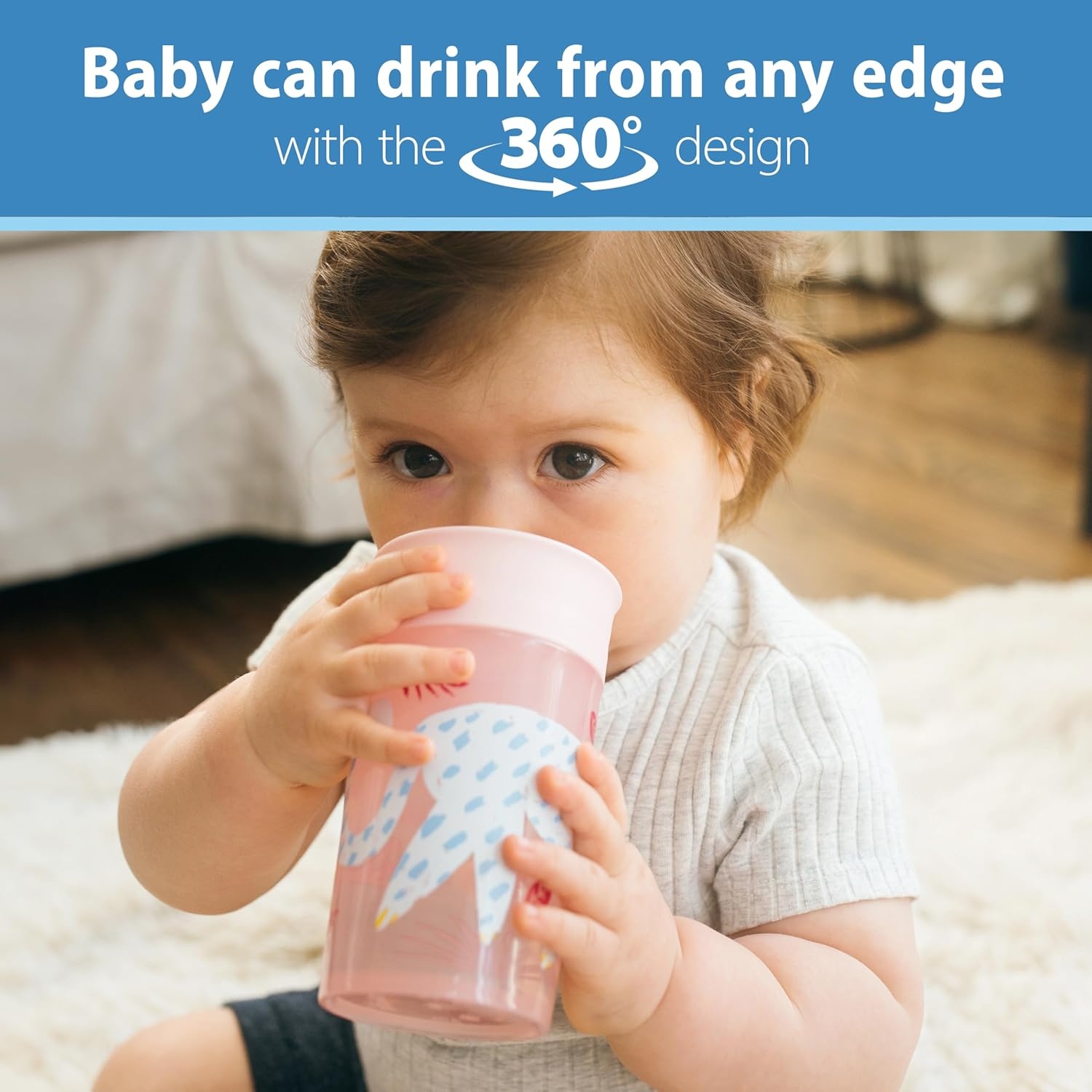 image:imageDr Browns Milestones Cheers 360 Cup Spoutless Transition Travel Friendly amp LeakFree Sippy Cup Pink Leopard Red Lemur 10 oz300 mL 2 count Pack of 610 Ounces Pack of 6