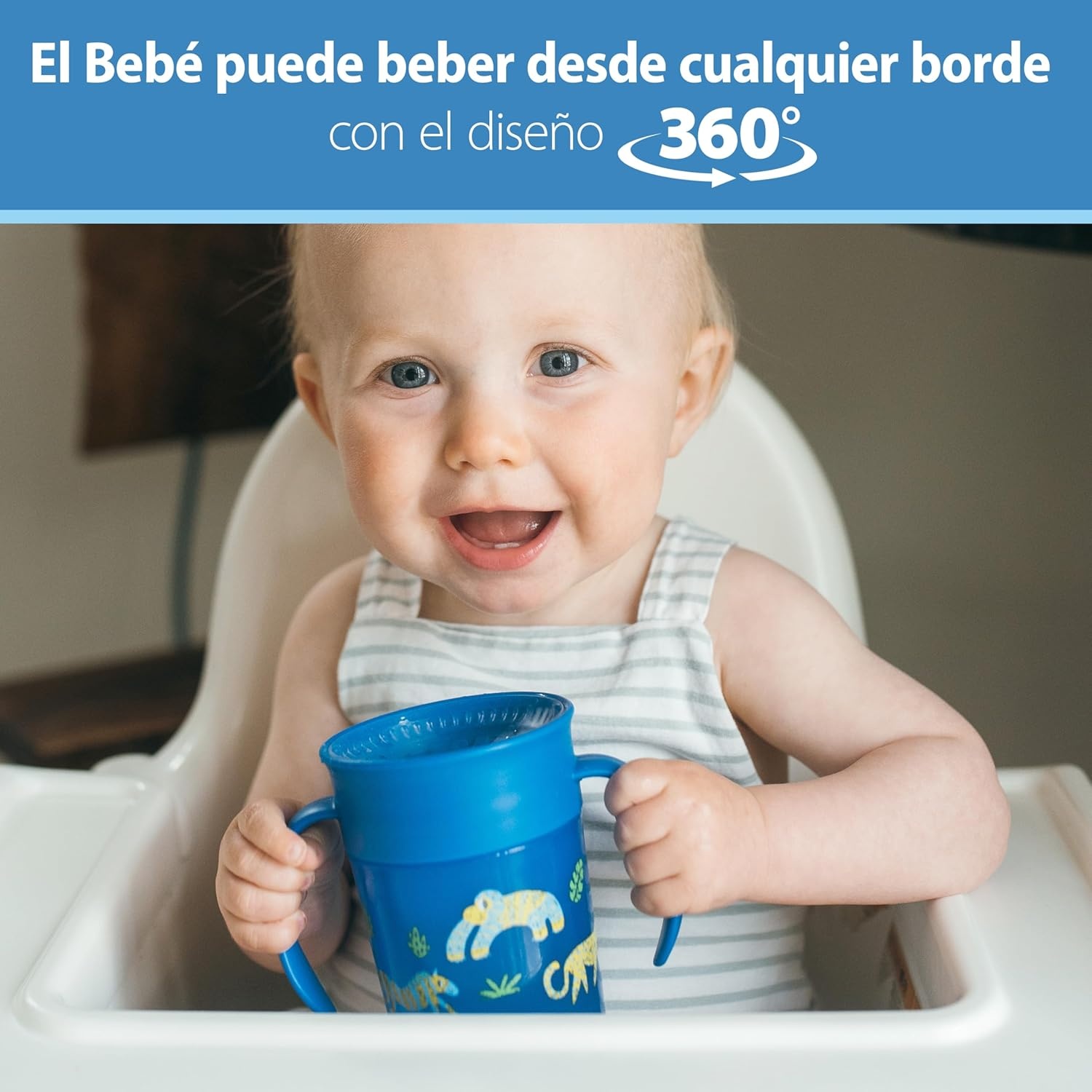 image:imageDr Browns Milestones Cheers 360 Spoutless Transition Cup Travel Friendly and LeakFree Sippy BlueGreen Animals 10 oz300 mL BPAFree 9m 2PackBlue Animals 7 oz