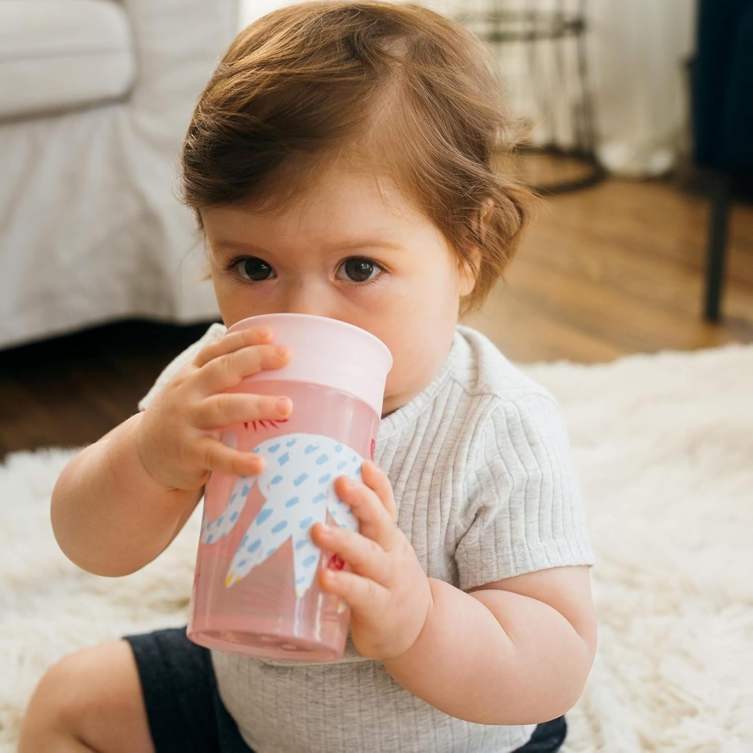 image:imageDr Browns Milestones Cheers 360 Spoutless Transition Cup Travel Friendly and LeakFree Sippy BlueGreen Animals 10 oz300 mL BPAFree 9m 2PackPink Animals 10 oz