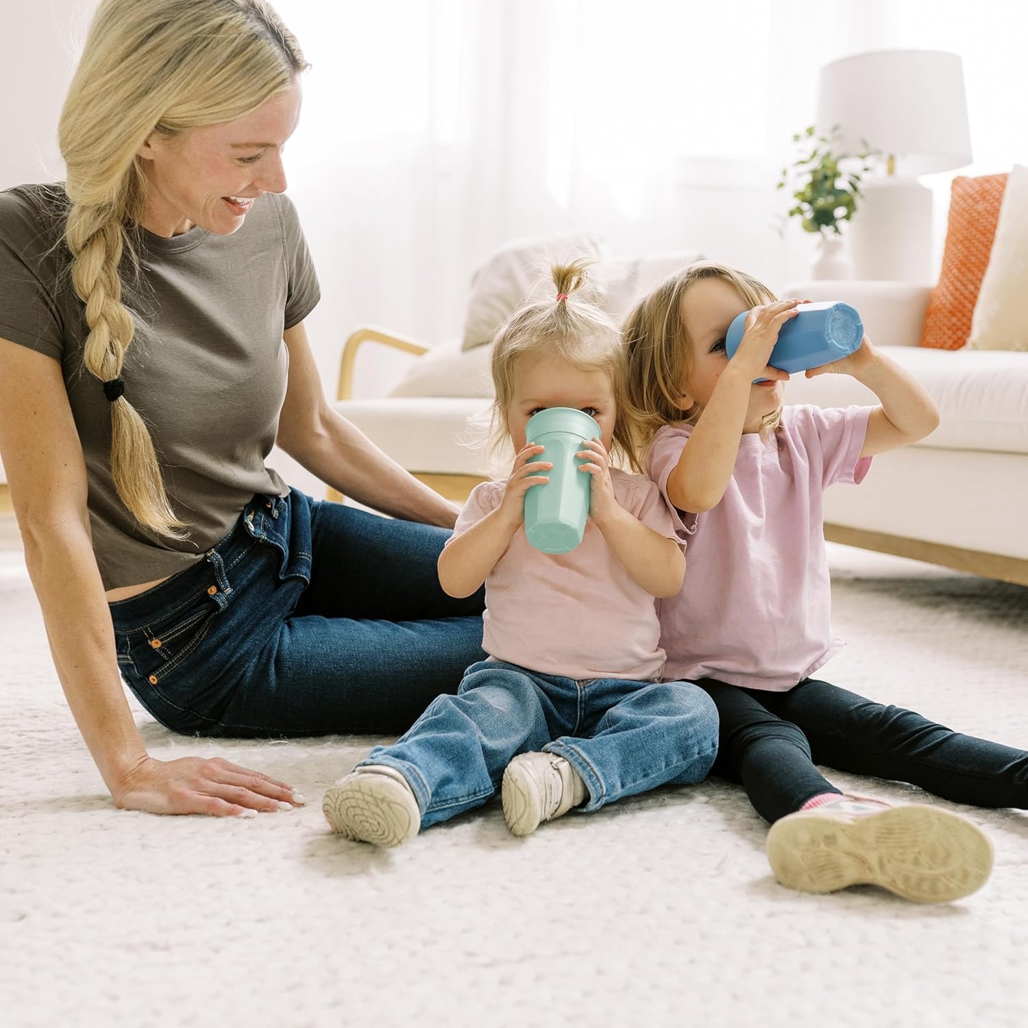 image:imageDr Browns Milestones Cheers 360 Spoutless Transition Cup with Handles Travel Friendly and Leak Free Sippy for Babies and Toddlers Green BPAFree 7 oz200 mL 6mSet BlueAqua