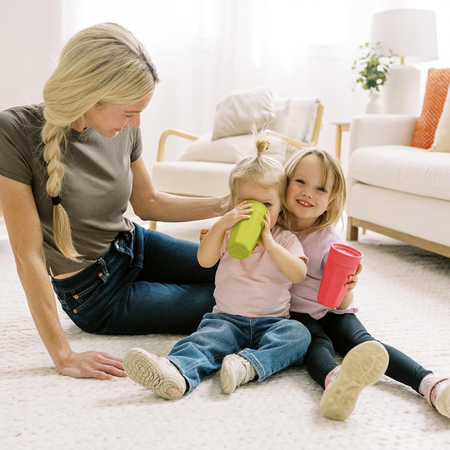 image:imageDr Browns Milestones Cheers 360 Spoutless Transition Cup with Handles Travel Friendly and Leak Free Sippy for Babies and Toddlers Green BPAFree 7 oz200 mL 6mSet GreenPink
