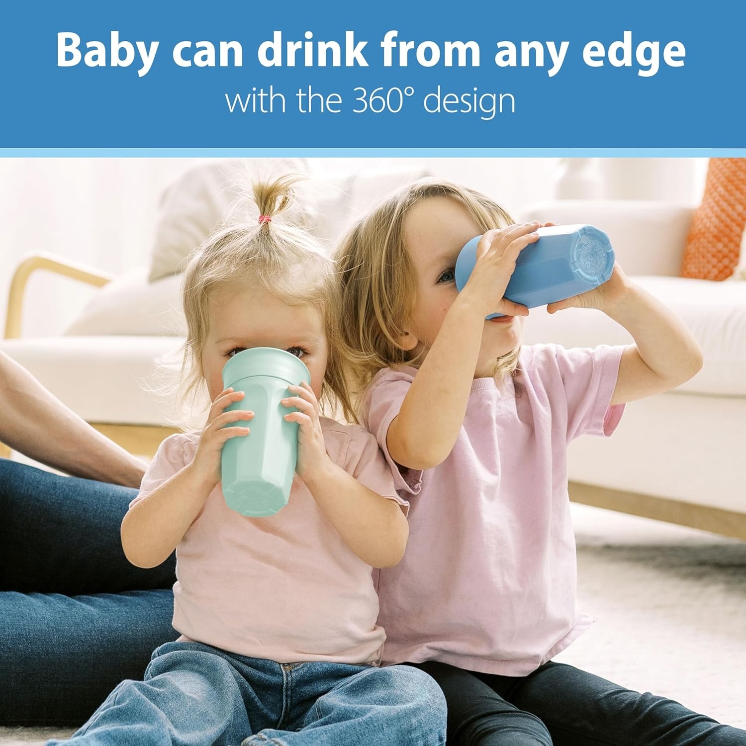image:imageDr Browns Milestones Cheers 360 Spoutless Transition Cup with Handles Travel Friendly and Leak Free Sippy for Babies and Toddlers Green BPAFree 7 oz200 mL 6mSet BlueAqua