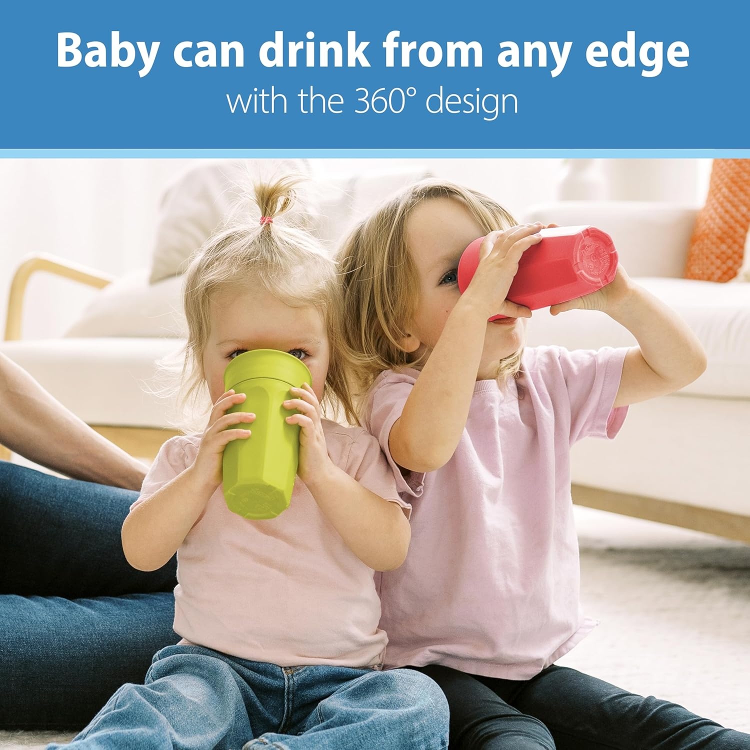 image:imageDr Browns Milestones Cheers 360 Spoutless Transition Cup with Handles Travel Friendly and Leak Free Sippy for Babies and Toddlers Green BPAFree 7 oz200 mL 6mSet GreenPink
