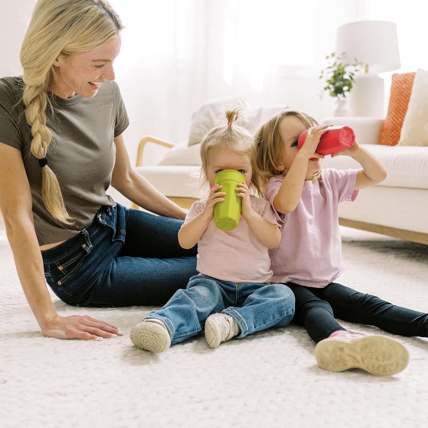 image:imageDr Browns Milestones Cheers 360 Spoutless Transition Cup with Handles Travel Friendly and Leak Free Sippy for Babies and Toddlers Green BPAFree 7 oz200 mL 6mSet GreenPink