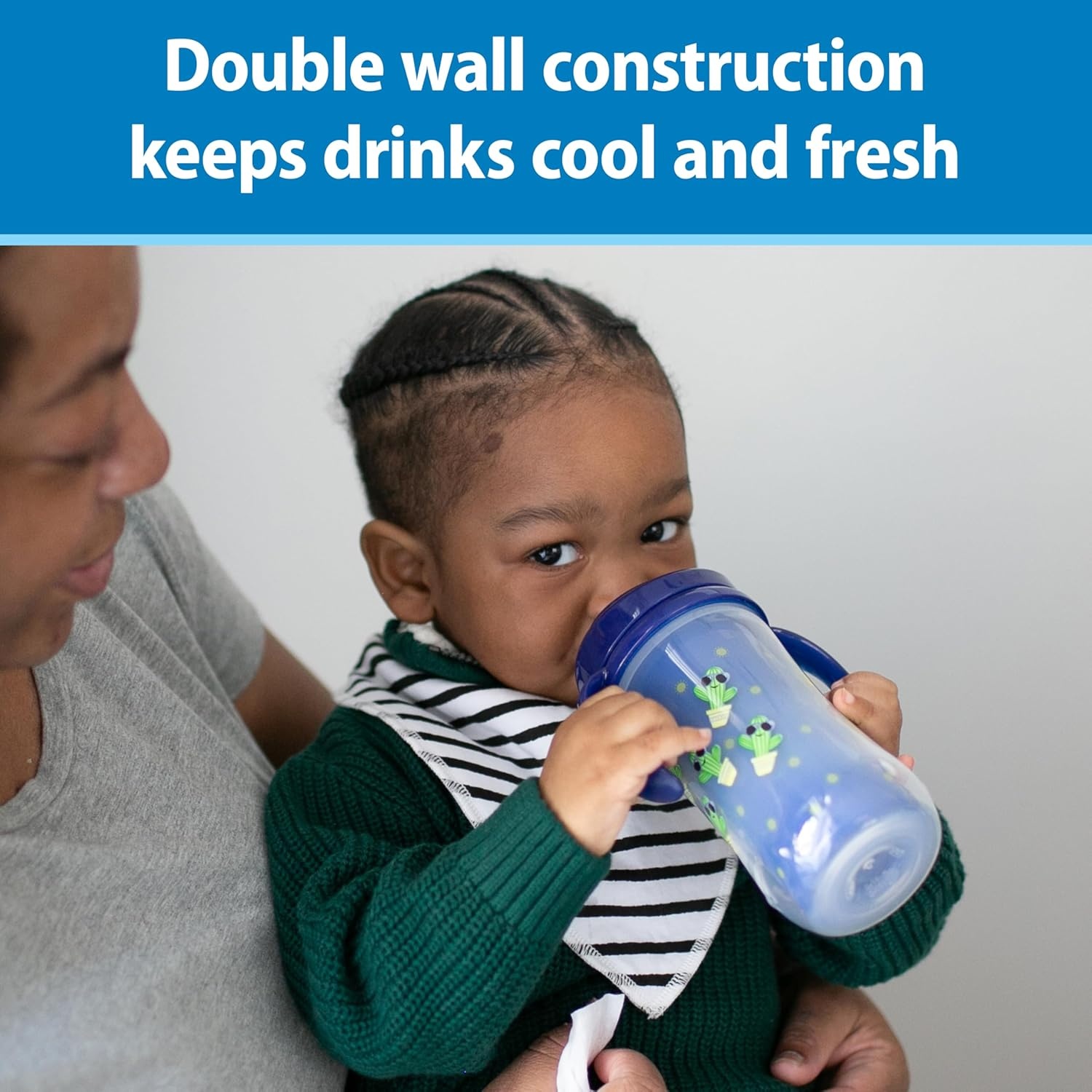 image:imageDr Browns Milestones Insulated Hard Spout Sippy Spill Proof Cup with Handles for Toddlers 2Pack Pink 10 oz300 mL BPA Free 12m2Pack Sunglasses Cactus Astro Dino