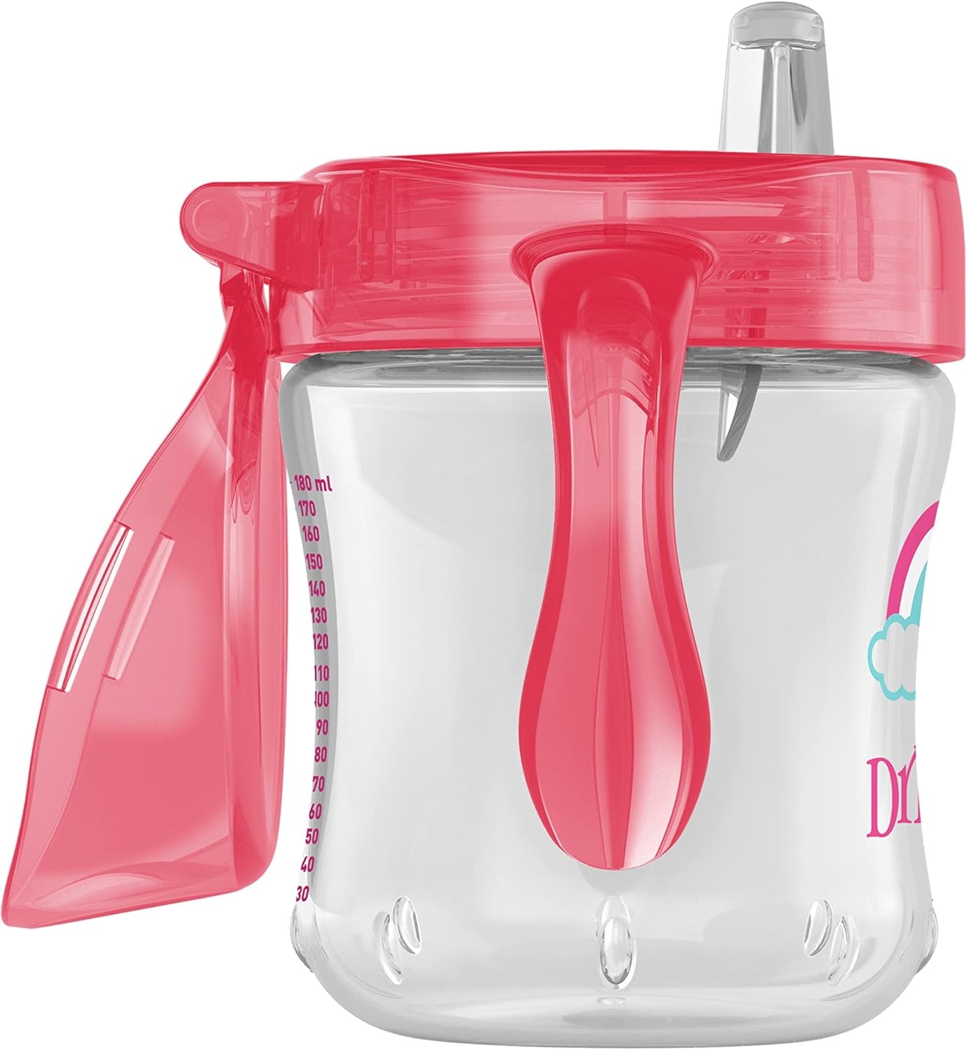 image:imageDr Browns Milestones Soft Spout Sippy Cup with Handles BPAFree Blue StarPink Rainbow