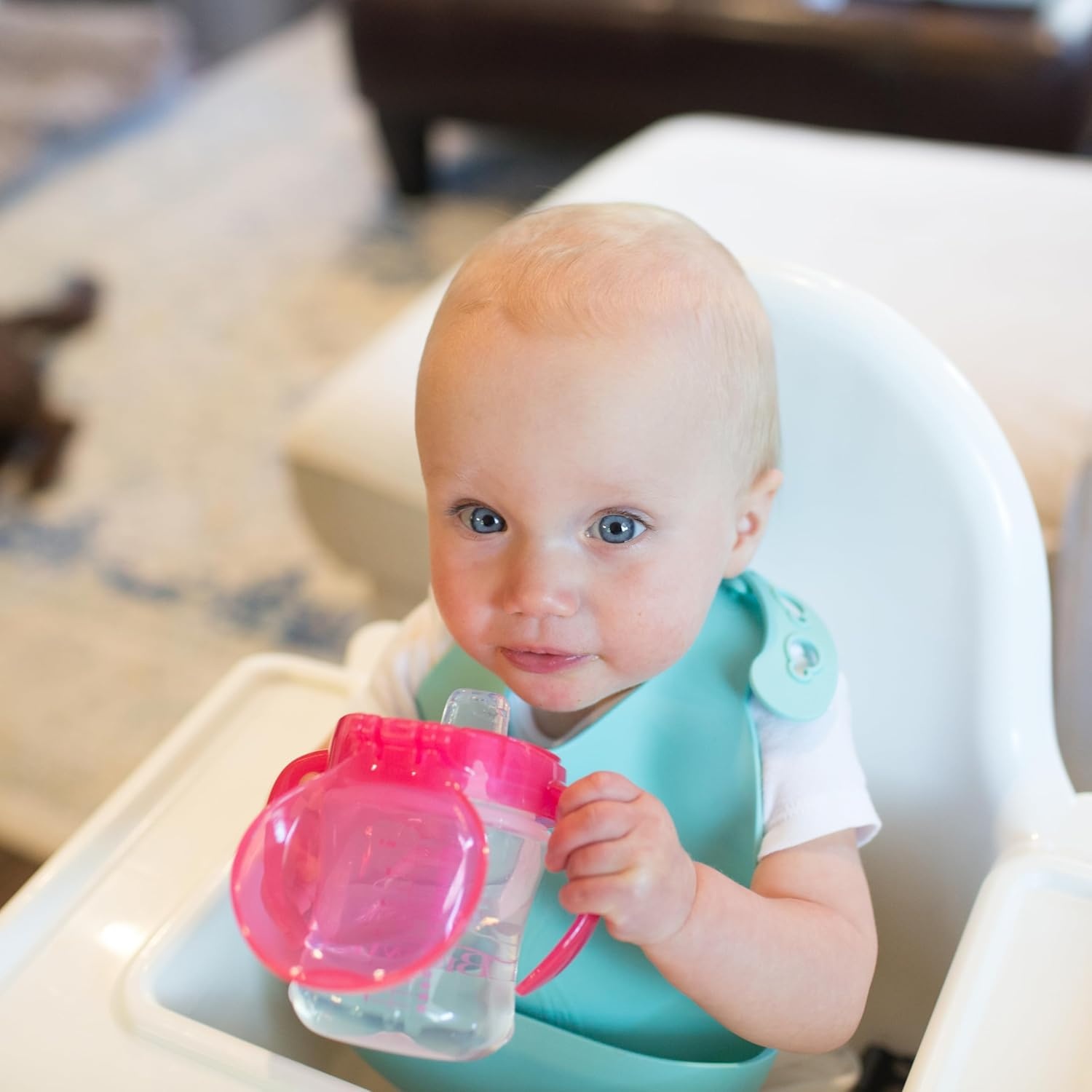 image:imageDr Browns Milestones Soft Spout Sippy Cup with Handles BPAFree Blue StarPink Rainbow