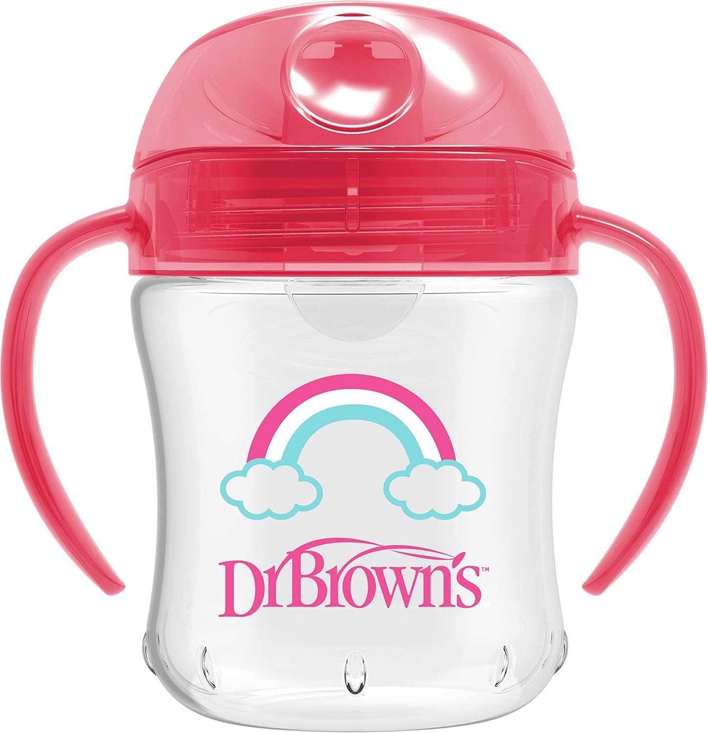 image:imageDr Browns Milestones Soft Spout Sippy Cup with Handles BPAFree Blue StarPink Rainbow