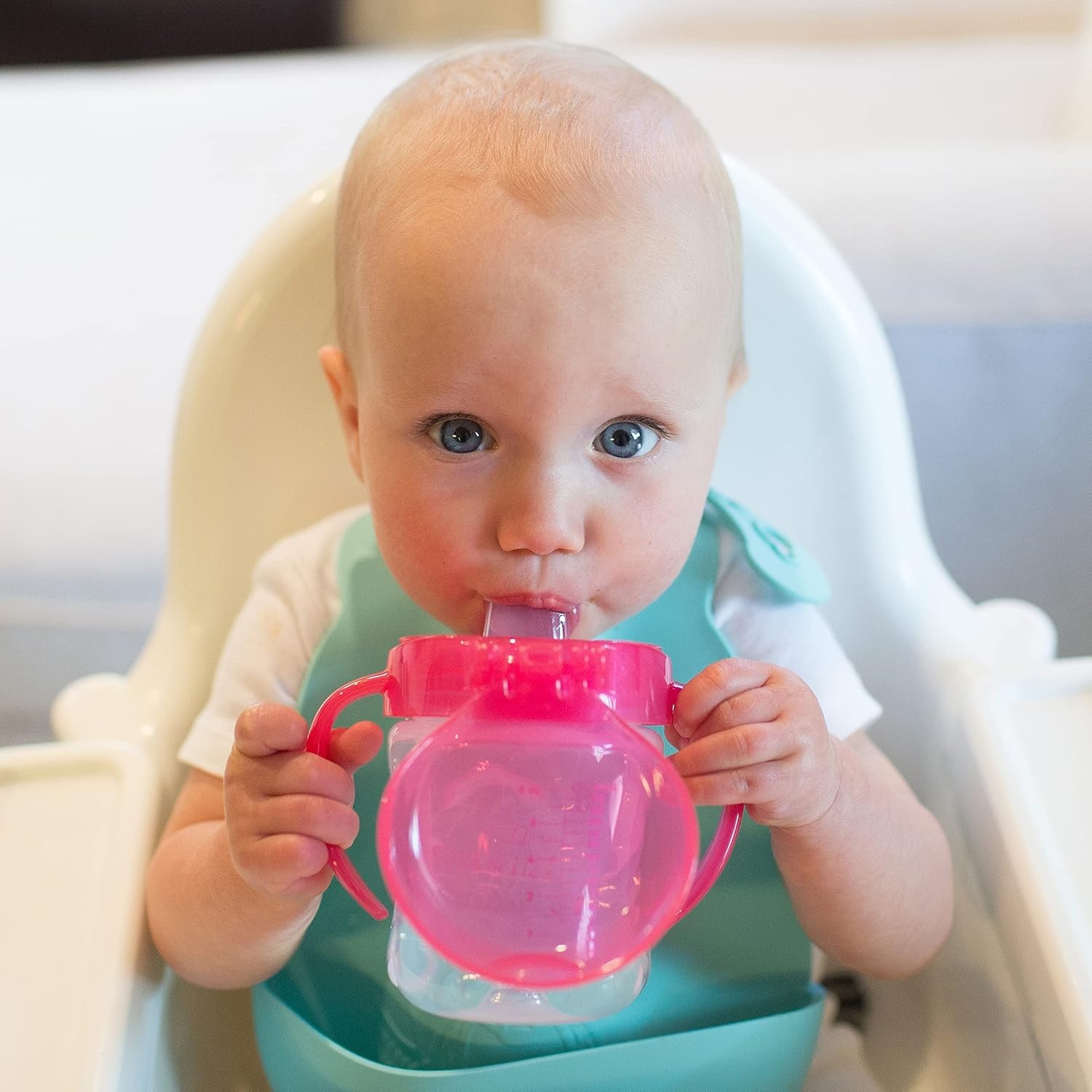 image:imageDr Browns Milestones Soft Spout Sippy Cup with Handles BPAFree Blue StarPink Rainbow