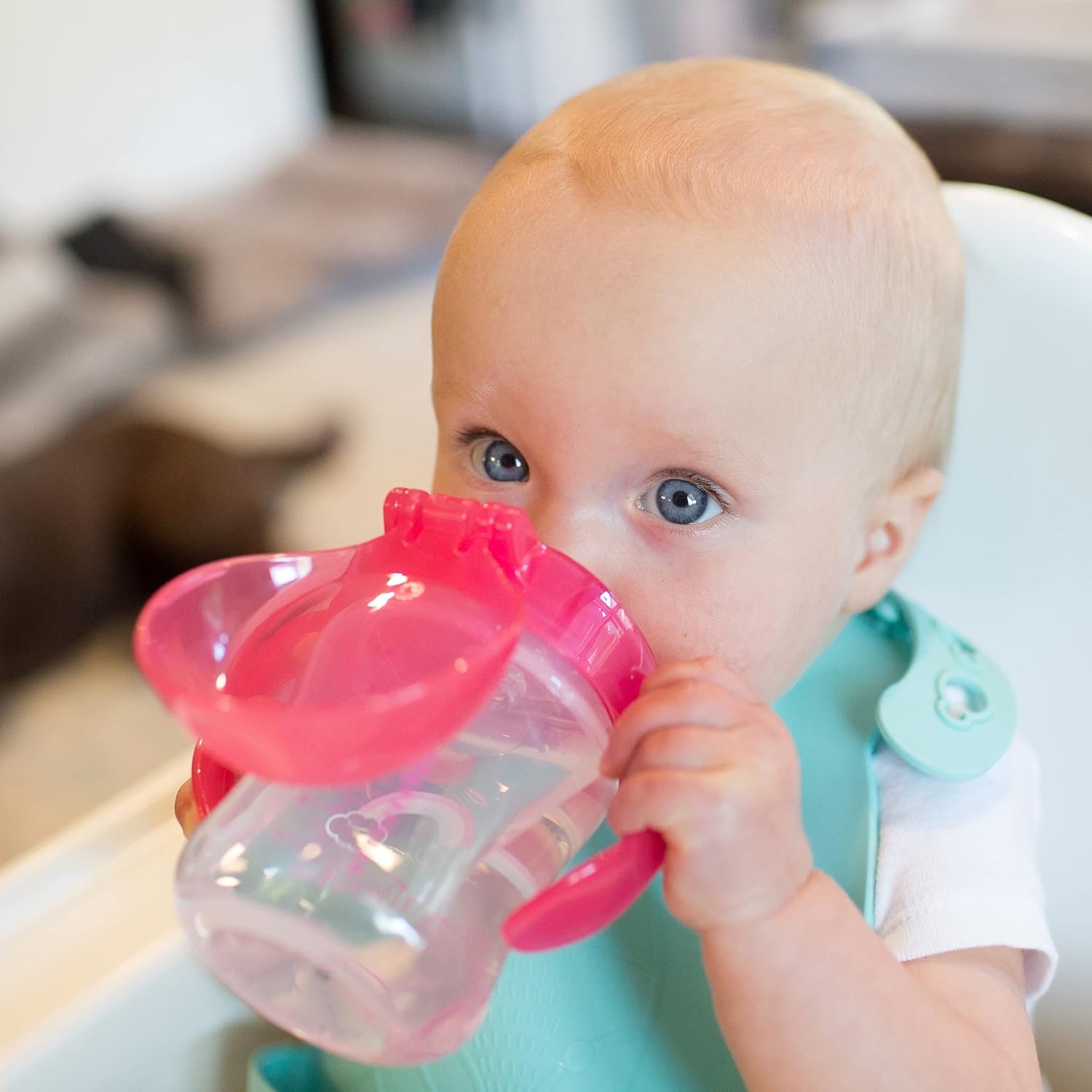 image:imageDr Browns Milestones Soft Spout Sippy Cup with Handles BPAFree Blue StarPink Rainbow