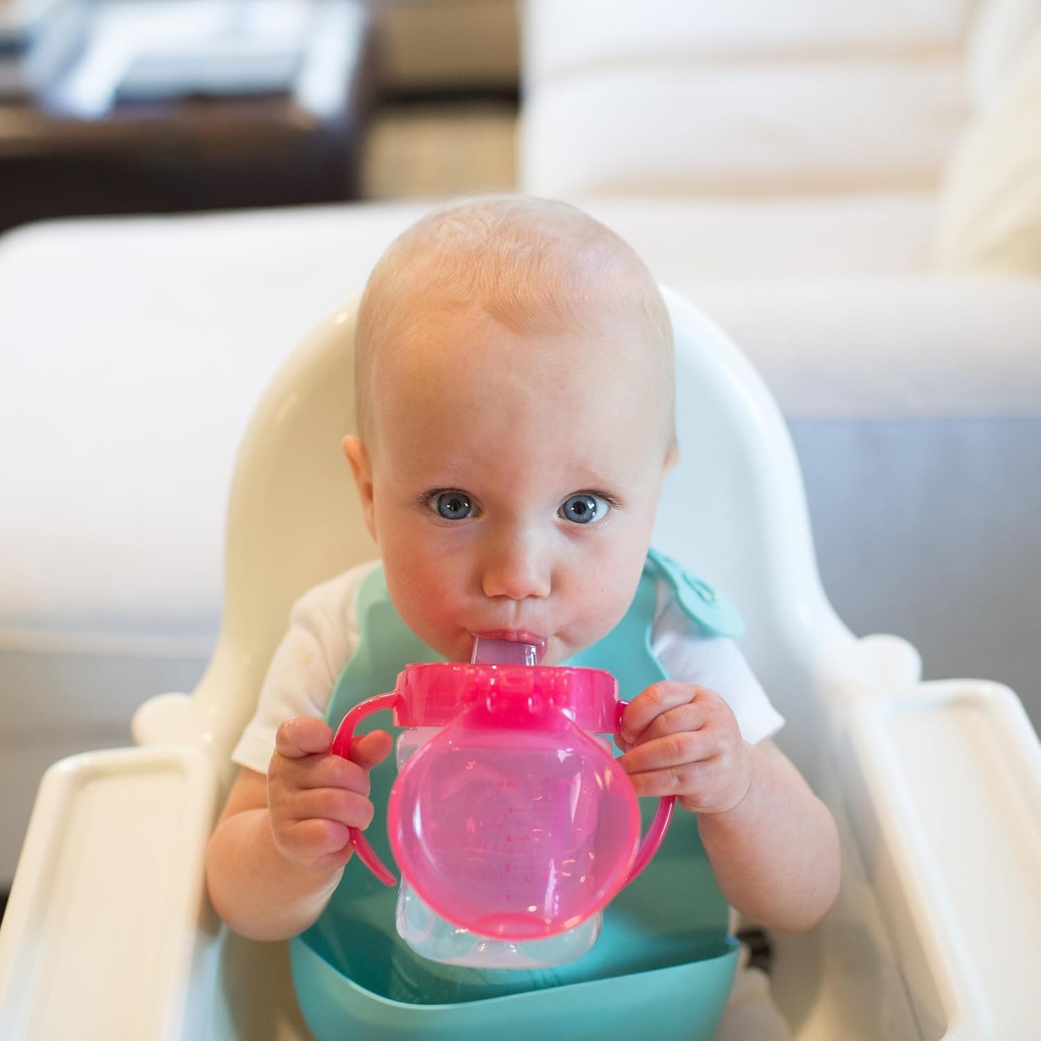 image:imageDr Browns Milestones Soft Spout Sippy Cup with Handles BPAFree Blue StarPink Rainbow
