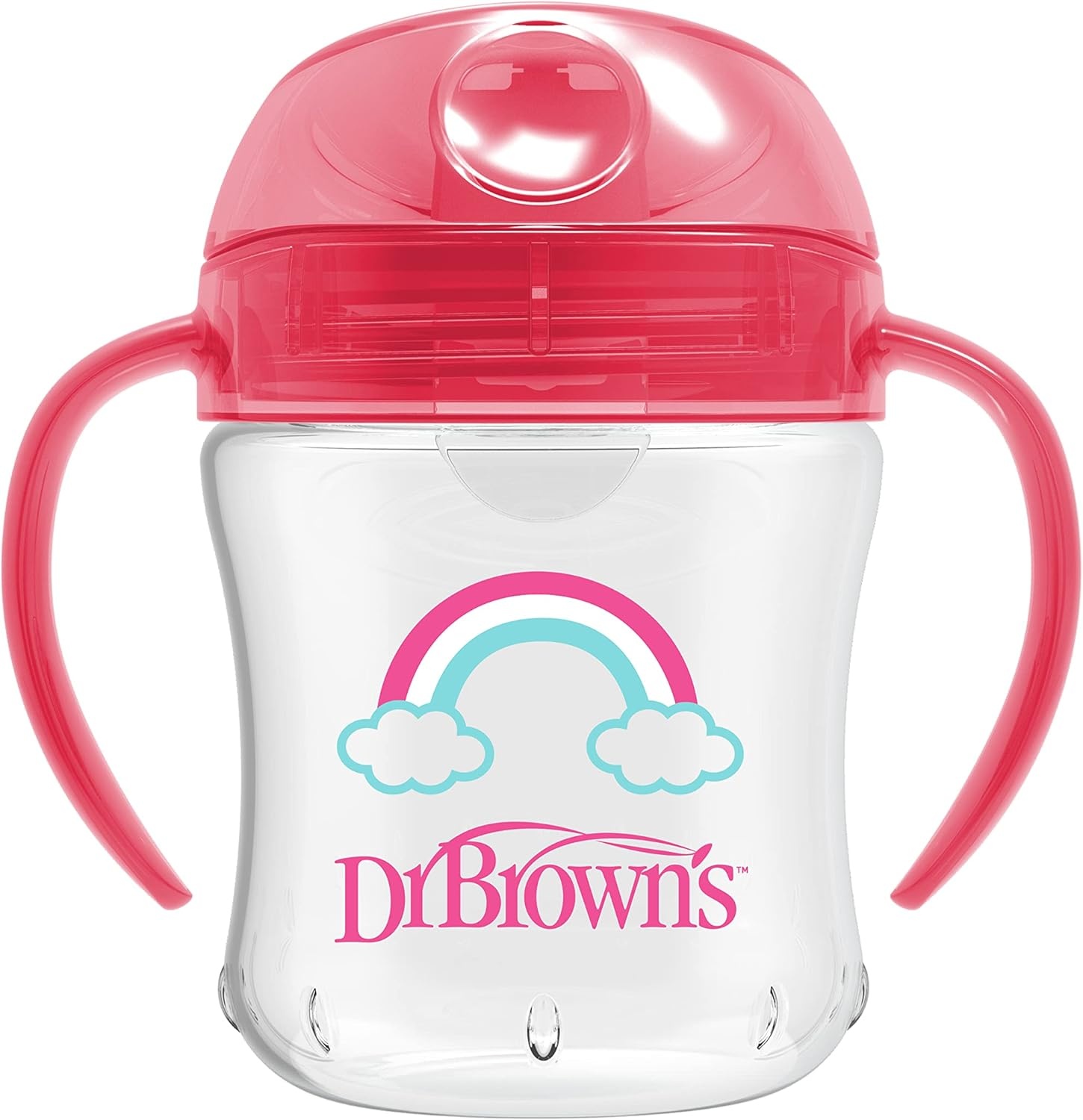 image:imageDr Browns Milestones Soft Spout Sippy Cup with Handles BPAFree Blue StarPink Rainbow