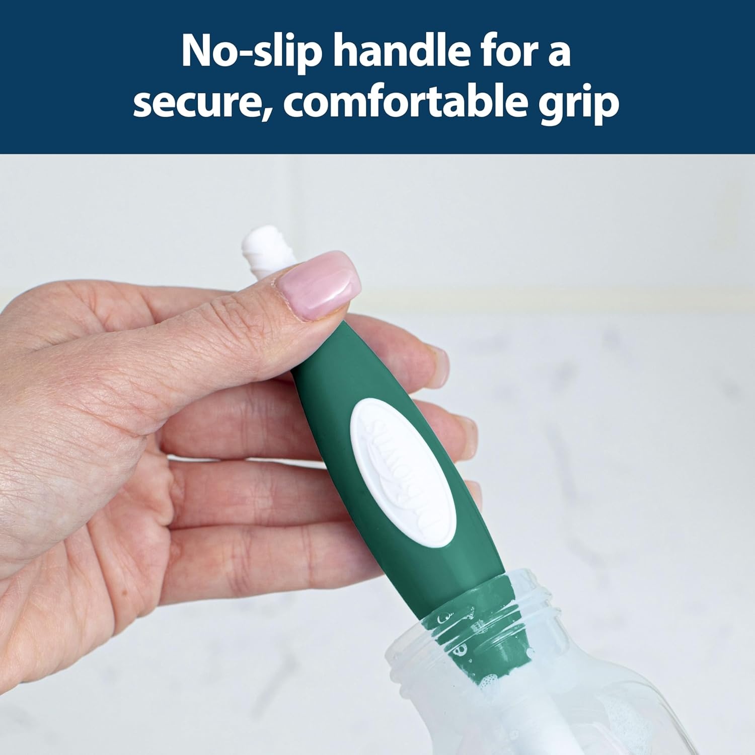 image:imageDr Browns Soft Touch No Scratch Baby Bottle Cleaning Brush Nipple Cleaner and Suction Cup Base for Easy Storage BPA Free Blue 2 PackGreen