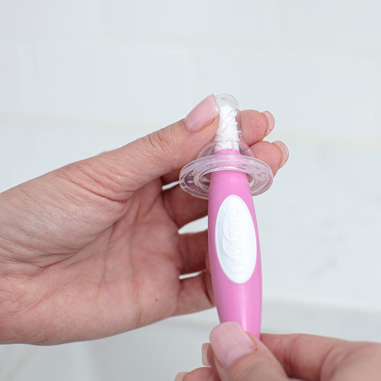 image:imageDr Browns Soft Touch No Scratch Baby Bottle Cleaning Brush Nipple Cleaner and Suction Cup Base for Easy Storage BPA Free Blue 2 PackPink