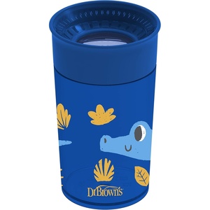 image:imageDr Browns Milestones Cheers 360 Spoutless Transition Cup Travel Friendly and LeakFree Sippy BlueGreen Animals 10 oz300 mL BPAFree 9m 2PackBlue Animals  10 oz