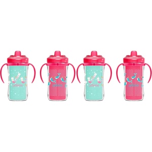 image:imageDr Browns Milestones Insulated Hard Spout Sippy Spill Proof Cup with Handles for Toddlers 2Pack Pink 10 oz300 mL BPA Free 12m4Pack  Mermaid Kittens  Narhual Luau
