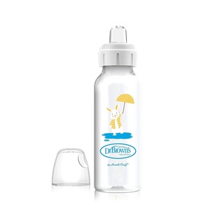 image:imageDr Browns Milestones Narrow Sippy Bottle 100 Silicone Soft Sippy Spout 8oz250mL 6m Flamingo1 Pack  Bunny