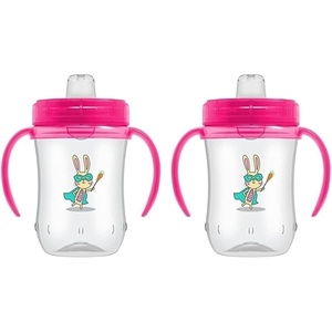 image:imageDr Browns Milestones Soft Spout Sippy Cup with Handles BPAFree Blue StarPink Bunny Heroe