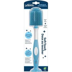image:imageDr Browns Soft Touch No Scratch Baby Bottle Cleaning Brush Nipple Cleaner and Suction Cup Base for Easy Storage BPA Free Blue 2 PackBlue