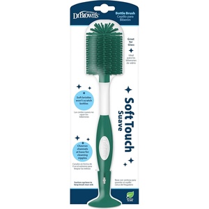 image:imageDr Browns Soft Touch No Scratch Baby Bottle Cleaning Brush Nipple Cleaner and Suction Cup Base for Easy Storage BPA Free Blue 2 PackGreen