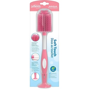 image:imageDr Browns Soft Touch No Scratch Baby Bottle Cleaning Brush Nipple Cleaner and Suction Cup Base for Easy Storage BPA Free Blue 2 PackPink