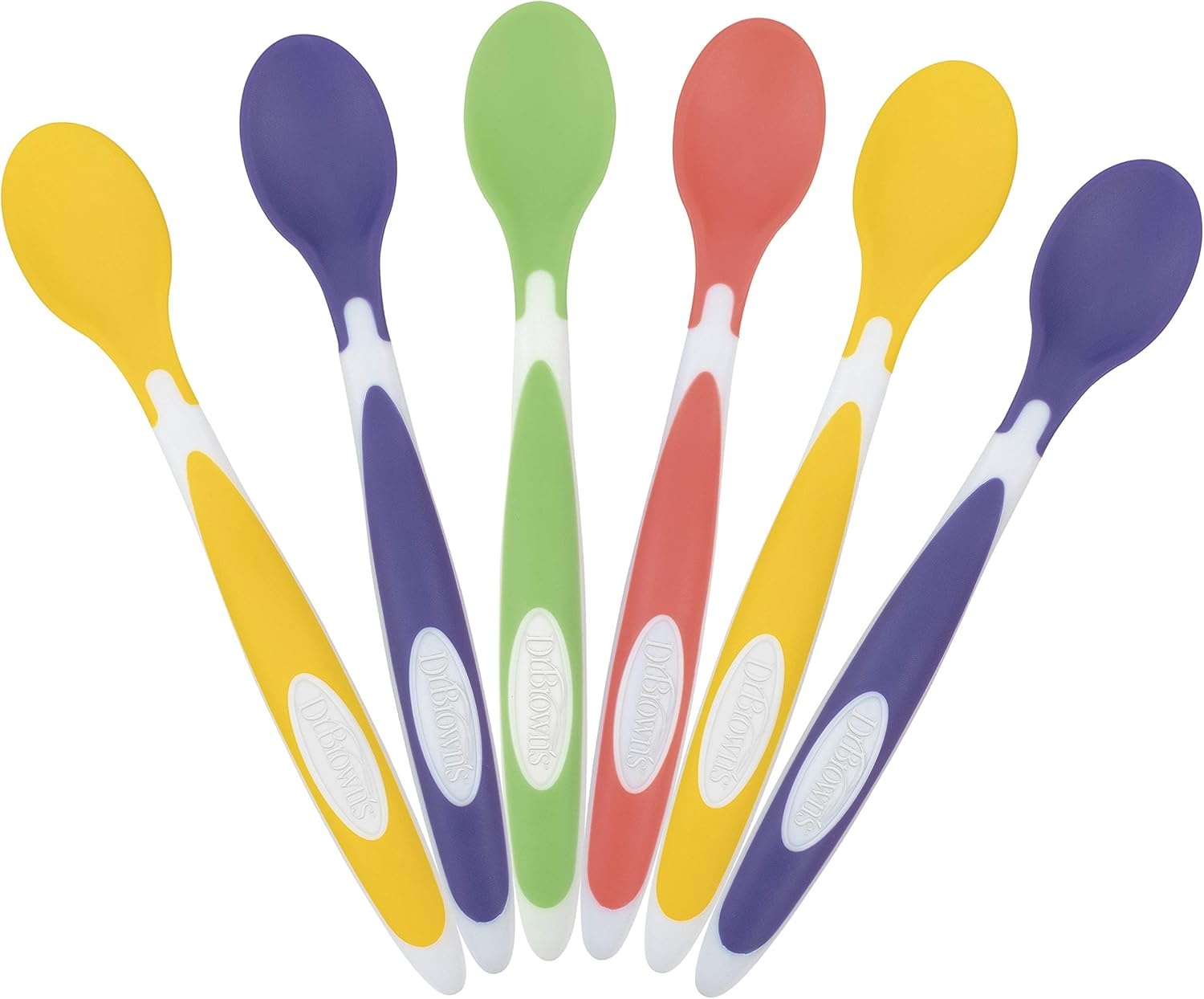 image:imageDr Browns Designed to Nourish SoftTip Toddler Feeding Spoons 6 Pack Assorted Set Colors May VarySoftTip Toddler Feeding Spoons 24 Pack
